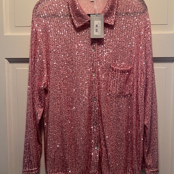 POL Tops - POL Pink Sequin Top